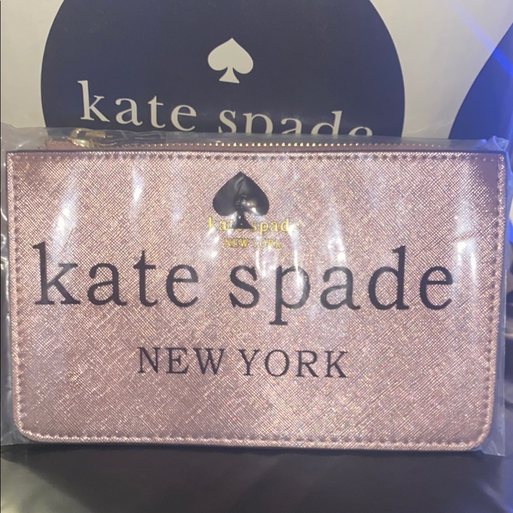 Kate Spade Pink Metallic Wristlet NEW ✨